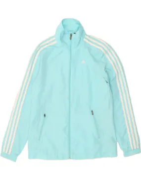 ADIDAS Womens Tracksuit Top Jacket UK 8 Small Blue Polyester
