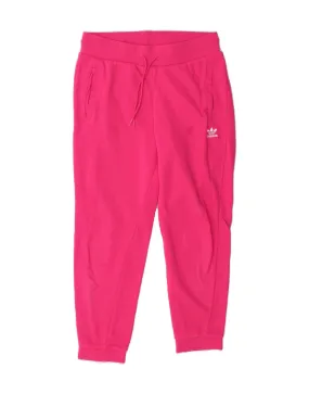 ADIDAS Womens Tracksuit Trousers Joggers UK 14 Large Pink Cotton