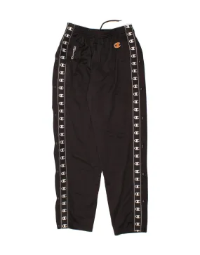 CHAMPION Mens Graphic Tracksuit Trousers Medium  Black Polyester