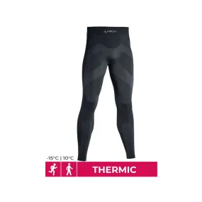 IRON-IC THERMIC PANTALONE TERMICO UOMO FELPATO CALCIO RUNNING MULTISPORT - NERO
