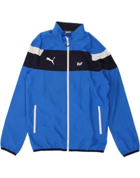 PUMA Mens Graphic Tracksuit Top Jacket Medium Blue Colourblock Polyester
