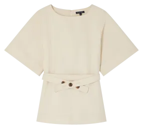  SOEUR   EMMIE - Blusa scollo tondo in cotone | Bianco