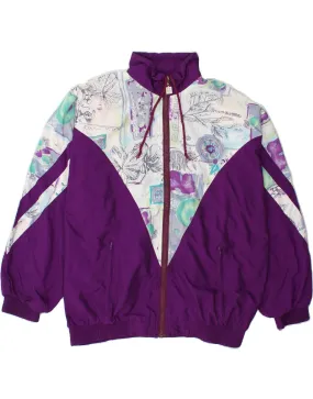 TACTEL Mens Tracksuit Top Jacket Medium Purple Floral Polyamide